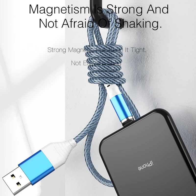 Магнитный Micro USB кабель для iphone 11 samsung s10 Xiaomi usb type C 3A Быстрая зарядка магнит зарядное устройство адаптер Кабели для мобильных телефонов