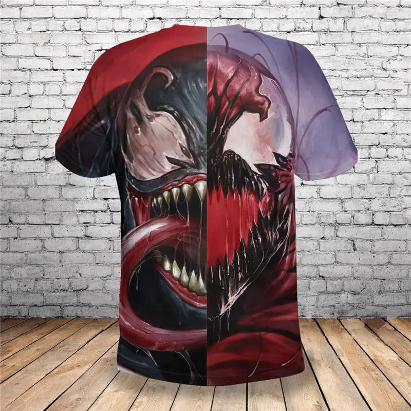 Новинка, модная индивидуальная футболка с 3D принтом Venom, уникальная футболка с коротким рукавом, Мужская одежда, Прямая поставка