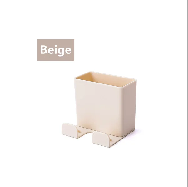 Beige 1 шт. настенный смонтированный органайзер, коробка для хранения, пульт дистанционного управления, кондиционер, чехол для хранения, держатель для мобильного телефона, подставка, контейнер - Цвет: Beige