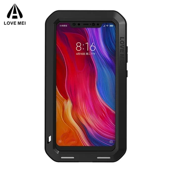 

Luxurious Solid Body Suitable for Xiaomi Mi8 Metal Heavy Armor Cases Suitable for MI 8 Tempered Glass Silicone Shockproof Shell
