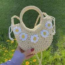 

New Vacation Beach Bag Hand-woven Bag Handbags Summer Girl Bag Portable Straw Bag All-match Shoulder Bag Messenger Bags