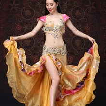 Новинка, сексуальный комплект с бюстгальтером ручной работы для восточных танцев живота, комплект из 3 предметов, костюм для выступлений