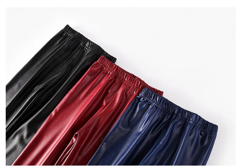 BIG SALE girl pu leather winter legging flower warm legging autumn winter thick trousers pants 3-10 years