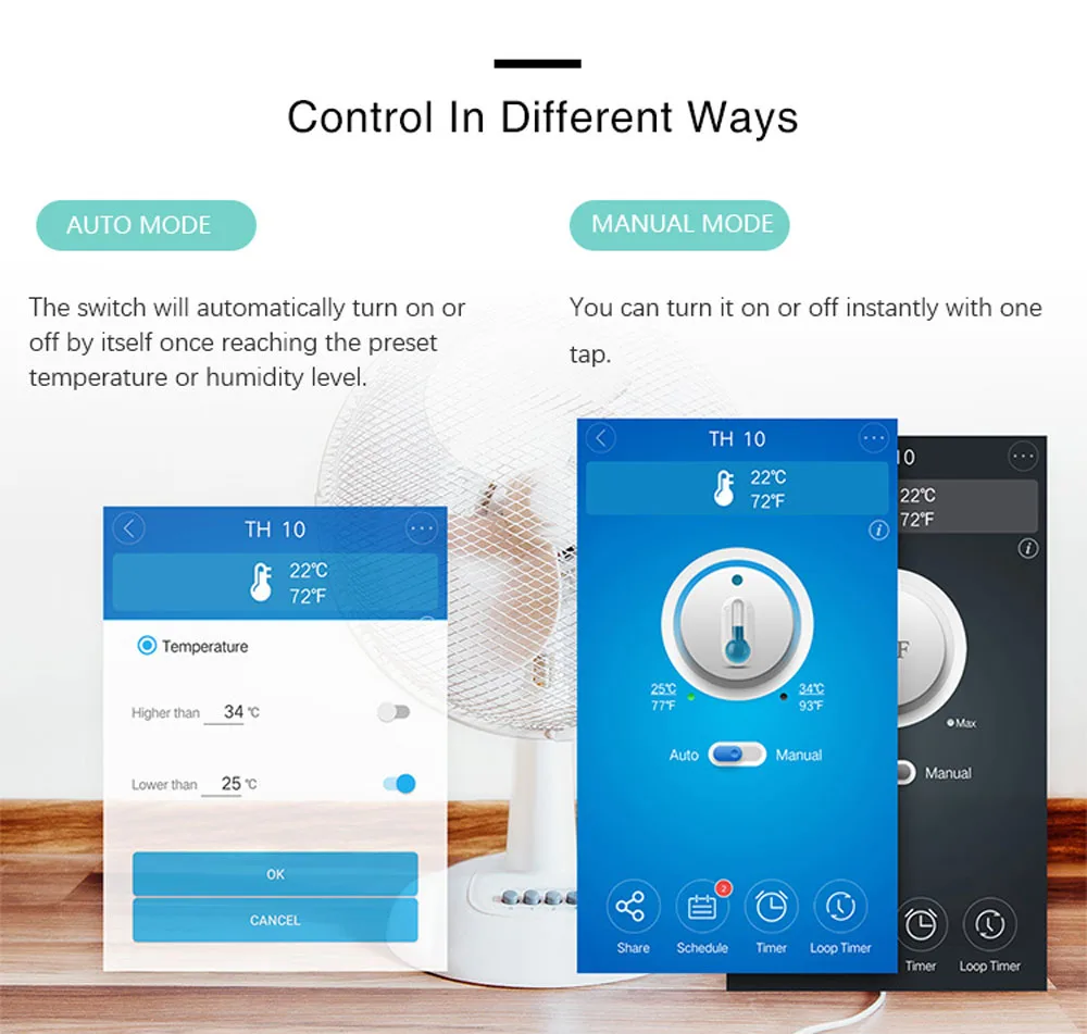 SONOFF TH10 TH16 умный wifi переключатель контроля температуры и влажности wifi умный переключатель комплект для автоматизации дома работает с Alexa Google