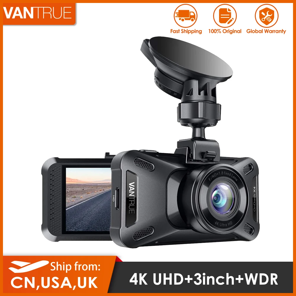 Vantrue X4 Dash Cam 4K UHD 3840*2160P Суперконденсатор Автомобильный видеорегистратор Камера 3
