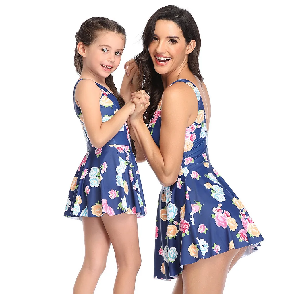 JAYCOSIN/слитный купальник с принтом для мамы и дочки, купальник для родителей и ребенка(мама), купальный костюм с принтом, комплект из двух предметов, купальный костюм