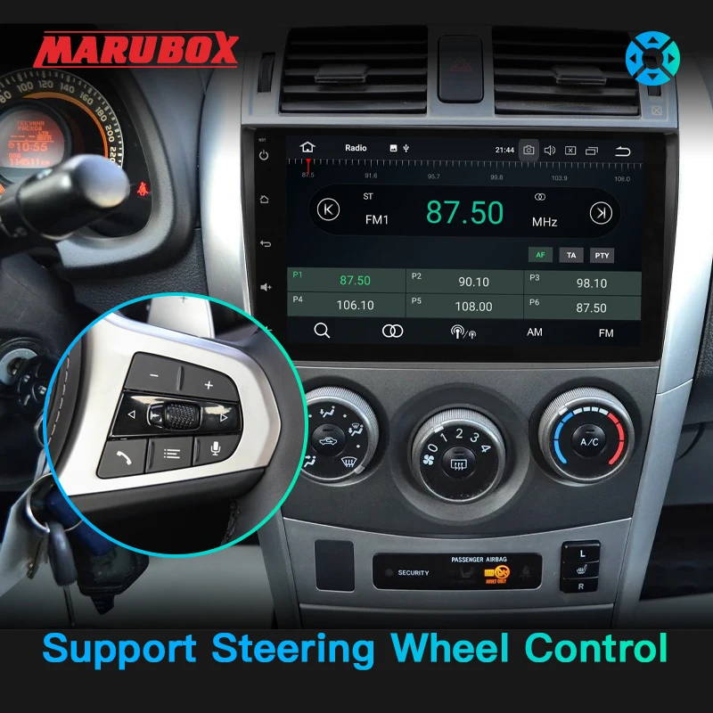 MARUBOX 9A101 Штатное Головное устройство для Toyota Corolla 2006 2011 Android Четырехядерный