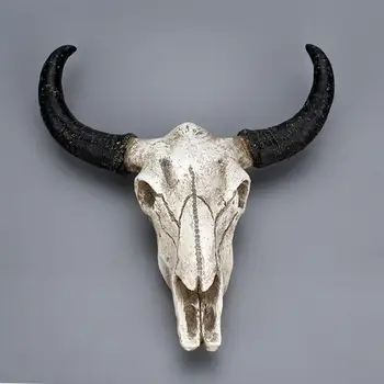 

Animal Long Horn Cow Skull Wall Hanging Creative Halloween Gifts Art Crafts Ornaments