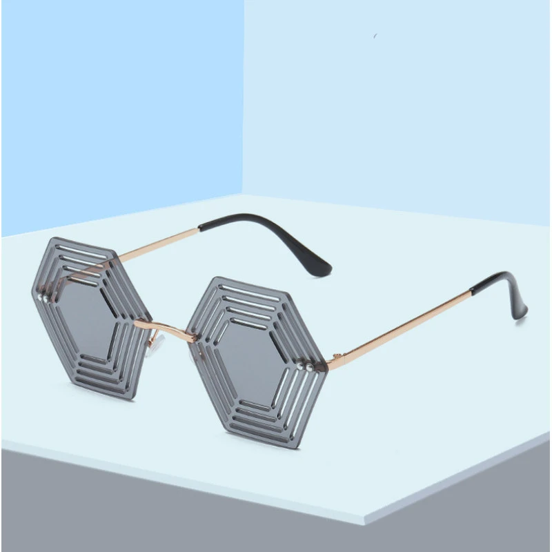 

New Frameless Polygon Carnival Unisex Sunglasses Fashion Luxury Trend Personality High Quality Universal Sun Glasses UV400