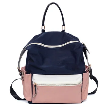 

Contrast Color Nylon Backpack Casual Nylon Travel Backpack Large Capacity Campus Student Backpack