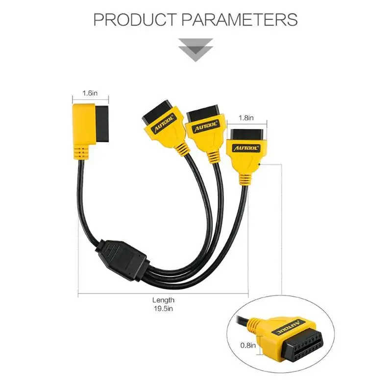 AUTOOL OBD2 Y сплиттер кабель 50 см 1 до 3 конвертер адаптер удлинитель