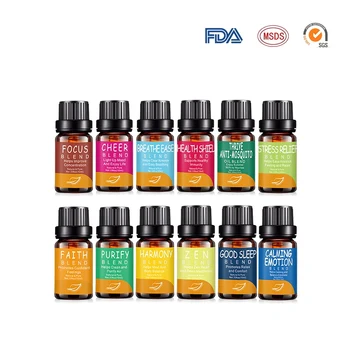 

12pcs 1 Set Pure Natural Aromatherapy Essential Oils Set Anti-stress Aroma Diffuser Oil Accessory Skin Care Help Sleep *