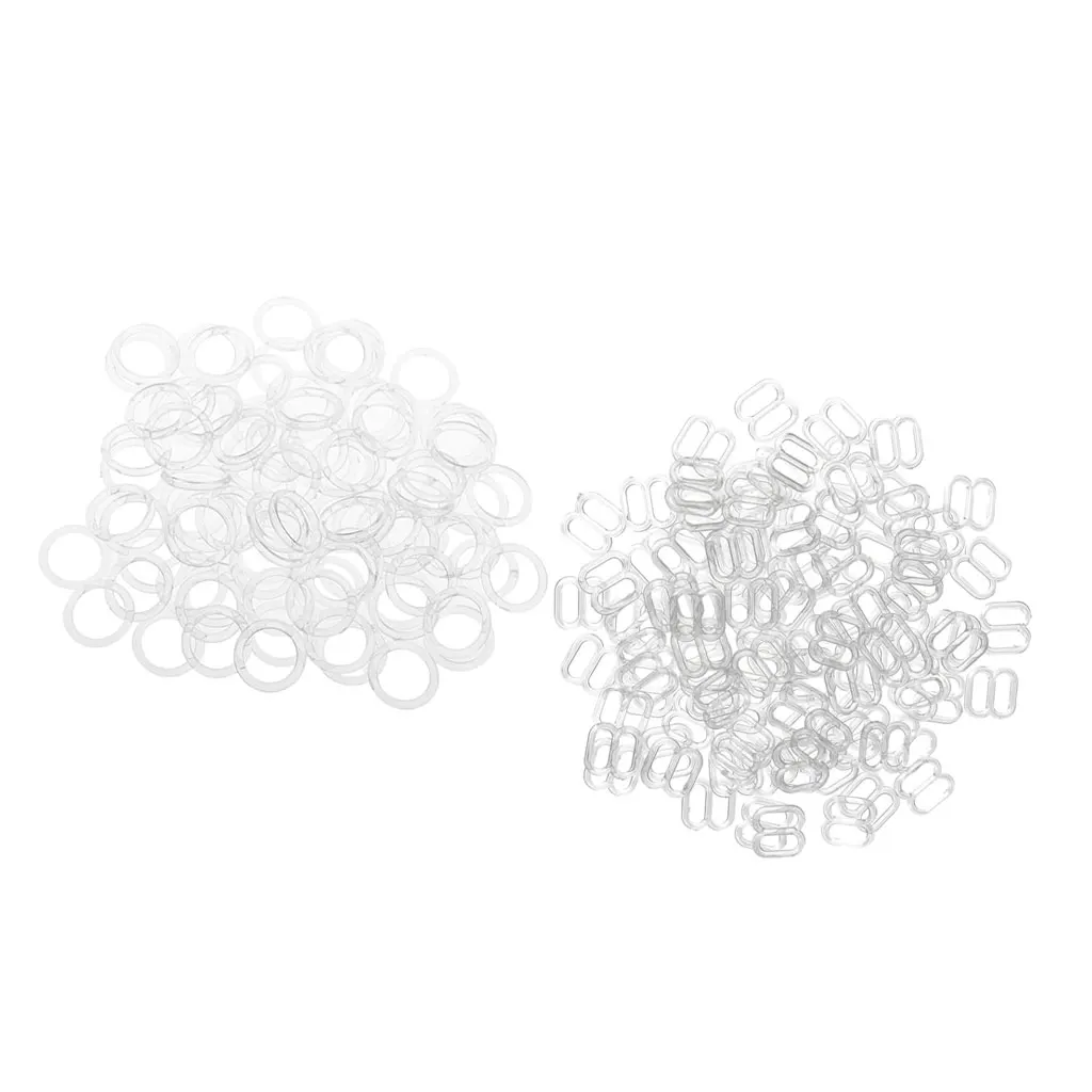 200 Sets Nylon Coated Plastic Lingerie Adjustment strap slides Hardware Sewing Clips Clasp Hooks for Bra Strap