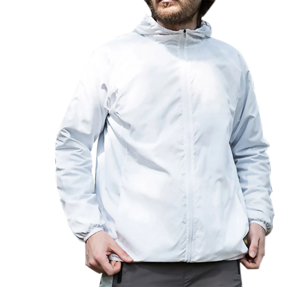 Белый Outdoor Sun Protection Coat Anti-UV Rainproof Windproof Quick Dry Ultra-thin Women Men Jackets SEC88 - Цвет: Белый