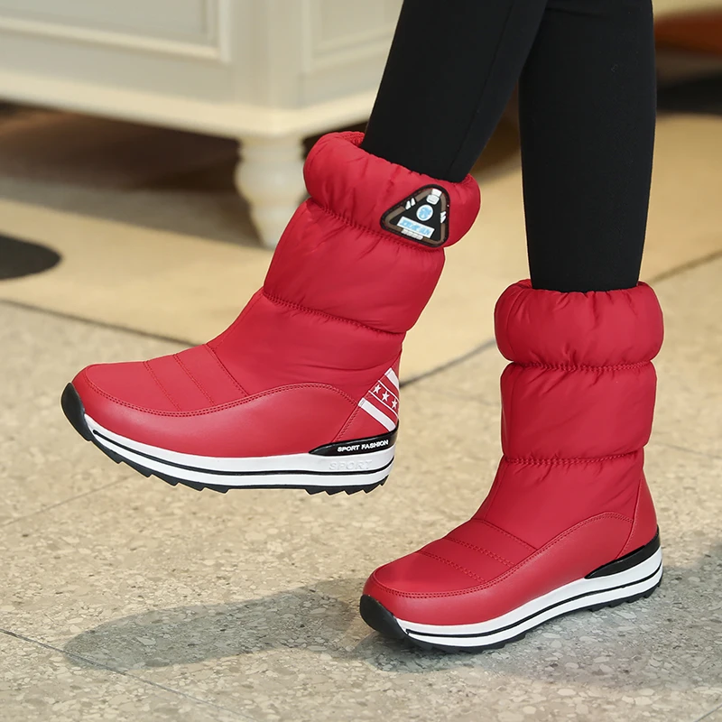 LOOZYKIT Женские снегоступы Водонепроницаемый зимние ботинки однотонная повседневная женская обувь Утепленная одежда трубка зимняя обувь женская обувь женские ботинки