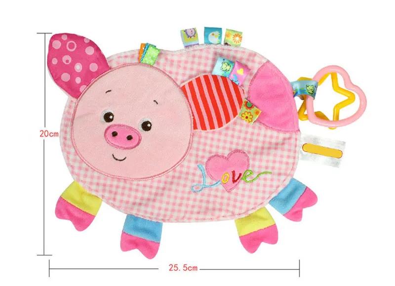 Детская плюшевая кукла, мягкое полотенце для скота, свинья, Лев, слон, игрушка для младенцев, кукла с резиновым кольцом, игрушка для детей