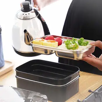 

Japanese Kids Adult Lunch Box Double Layer Water Injection Heating 304 Stainless Steel Student Bento Box Lunchbox Food Container