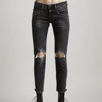 

2020 Spring Summer Women's Denim Pants Ankle-Length Jean Skinny Pecil Pants Zipper Female Trousers