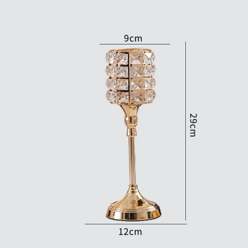 gold candle holders Золотой покрытый подсвечник кристалл канделяброс центральный романтические украшения для свадьбы центр настольные подсвечники - Цвет: gold candle holders