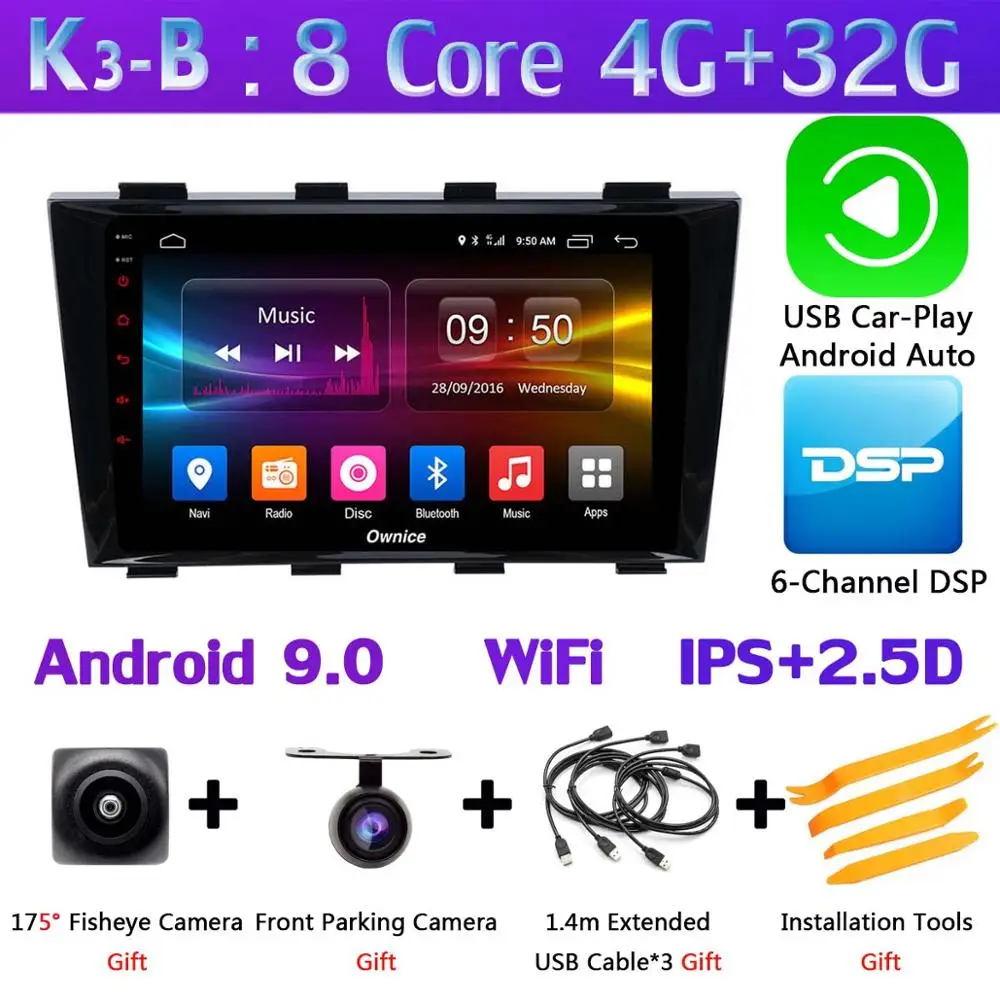 Ownice K1 K3 K5 K6 автомобильный DVD для Geely Emgrand EC8 2011 2012 2013 автомобильный Радио gps DSP Carplay 360 ° панорамная камера - Цвет: K3-B-CarPlay