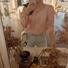2020 Fall Autumn Basic Shirt Single Breasted Button Tops Cute Preppy Style Japan Korea Chic Vintage Blouse Solid White Women Top 4