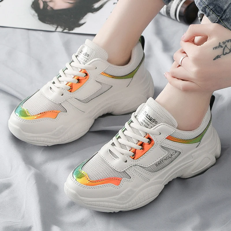 

Women's Chunky Sneakers Platform Casual Shoes New Dad Sneakers Women Shoes Mesh Bling Trainers Vulcanize Shoes Chaussure Femme