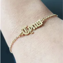Trekken Kids Namen Pulseira Gepersonaliseerde Sieraden Gold Oud Engels Naam Armbanden Voor Vrouwen bridsmeisje подарок Naambord