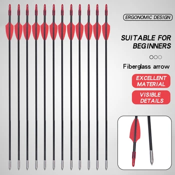 

6/12/24pcs Professional Archery Accessories Fibreglass Arrow 31inches Spine 800 for Recurve/Compound Bow Hunting And Shooting