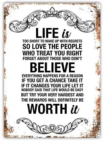 Жизнь слишком коротка чтобы пробудить с сожалением табличка искусство