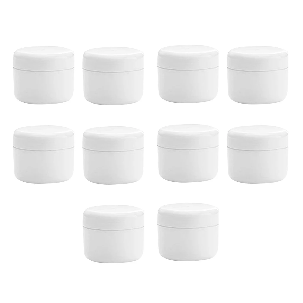 10pcs Empty Jars with Lids, Refillable BPA-Free Plastic Container - Refillable Round Makeup Containers for Cosmetic - 20/50/100g