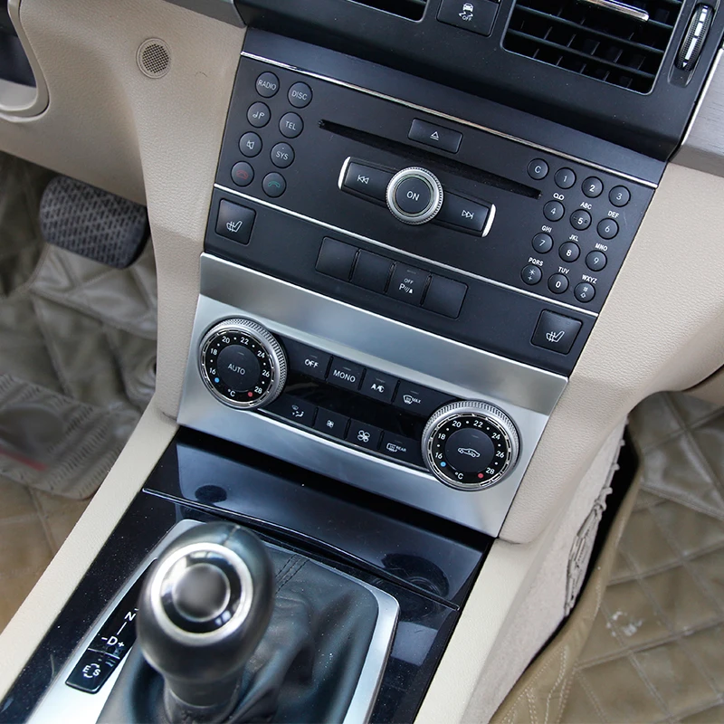 ABS Хромовая автомобильная пленка центральной консоли Кондиционер Vent рамки отделкой для Mercedes benz GLK класс X204 2008-2012 аксессуары