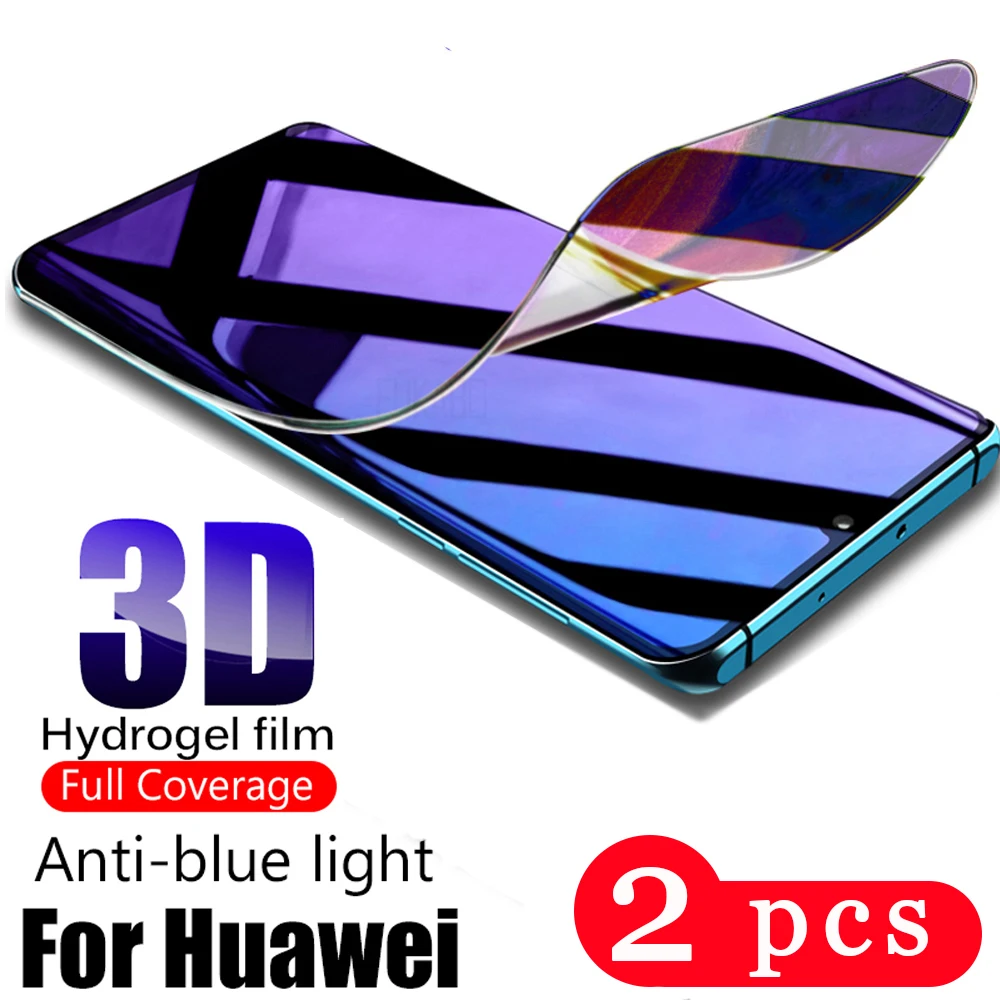 

2 шт., мягкая полноразмерная Защитная пленка для huawei P40 lite E pro plus P30 P20 pro, Гидрогелевая Защитная пленка для экрана телефона, не стеклянная защитная пленка