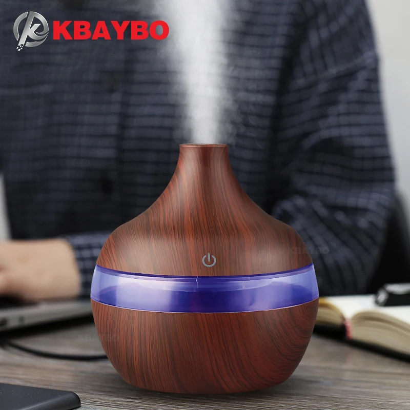 USB 300 мл Аромат увлажнитель воздуха ароматерапия древесины 7 цветов светодиодный