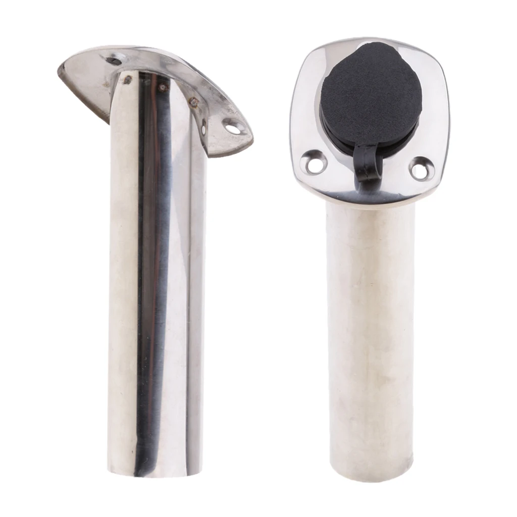 2pcs Boat Flush Mount Rod Holder Stainless Steel Fishing Rod Pod 30 DegreeMarine Hardware