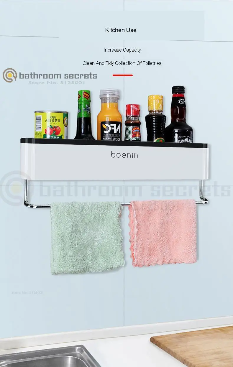 Perforation-free Toilet Bathroom Shelf Wall-mounted Toilet Washroom Towel Wall Receives Box Artifacts Towel Hanger