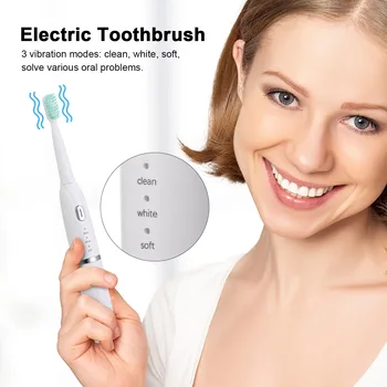 

Portable Electric Toothbrush Vibrate Massage Massager Oral Cleaning Tooth Whitening Waterproof with a Replacement Brush Head