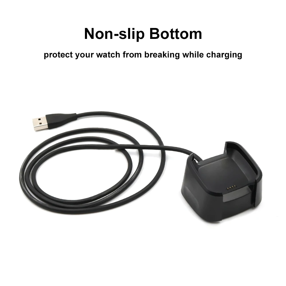 Usb кабель для зарядки для Fit-bit Ver-sa Смарт-часы зарядная Колыбель Док-станция настольная для наручных часов(черный