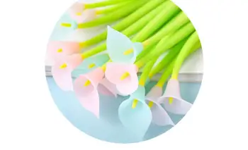 

new callalily flower design gel pen cute cartoon stationery prize gift kawaii student pen sign pen black neutral pen 48pc/lot