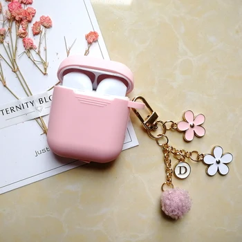 

Cute Japanese Luxury Cherry Flower Case for Apple Airpods 1 2 Accessories Bluetooth Earphone Protective Cover Bag Key Ring Strap