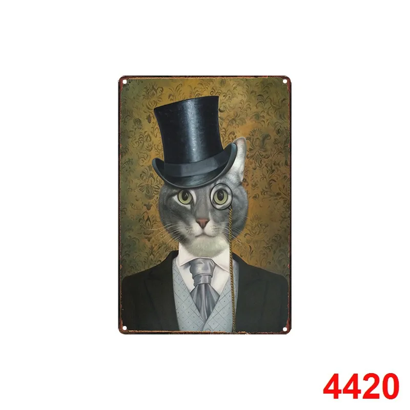 4420 Потертое шикарное украшение в фермерском доме кошка и собака животное декоративное настенное украшение из металла винтажный домашний Декор Размер: 20*30 см - Цвет: 4420