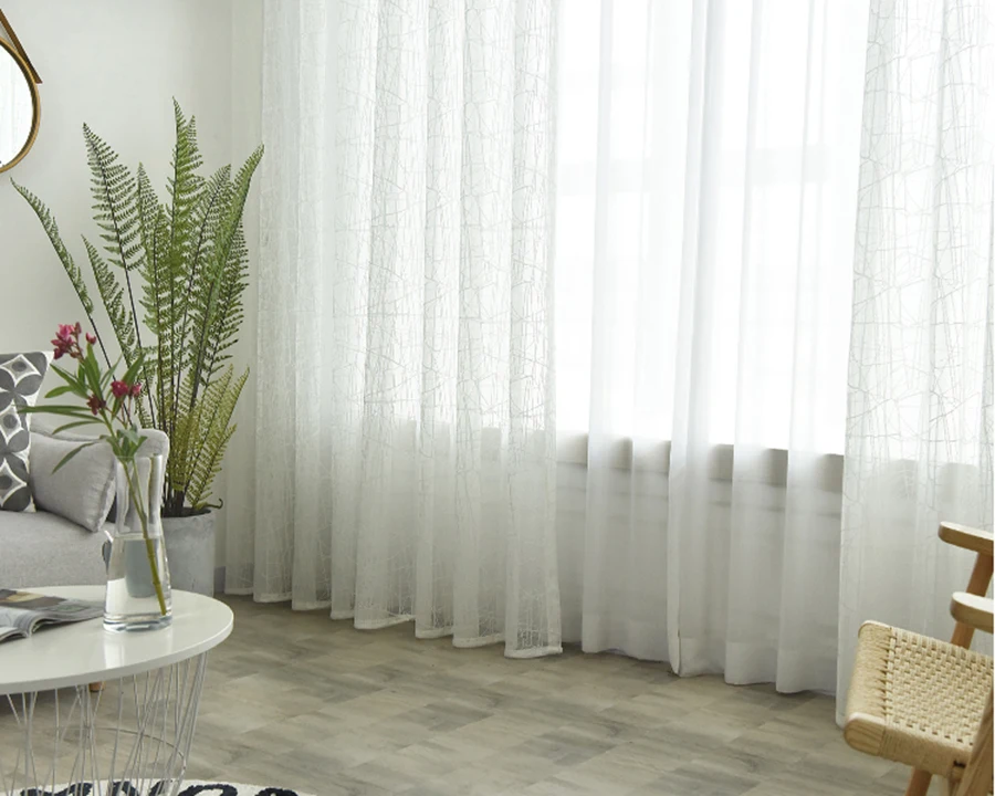 simples moderno partição simples textura simples cortinas de design engrossado tela da janela tule sheer para sala de estar cortinas