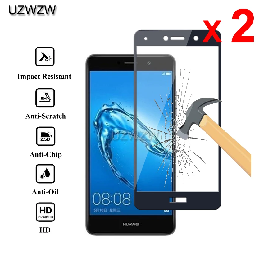 2 шт закаленное стекло для huawei Y7/Y7 Prime(, 5,5 дюйма) полное покрытие защита экрана закаленное стекло для huawei Y7 Prime