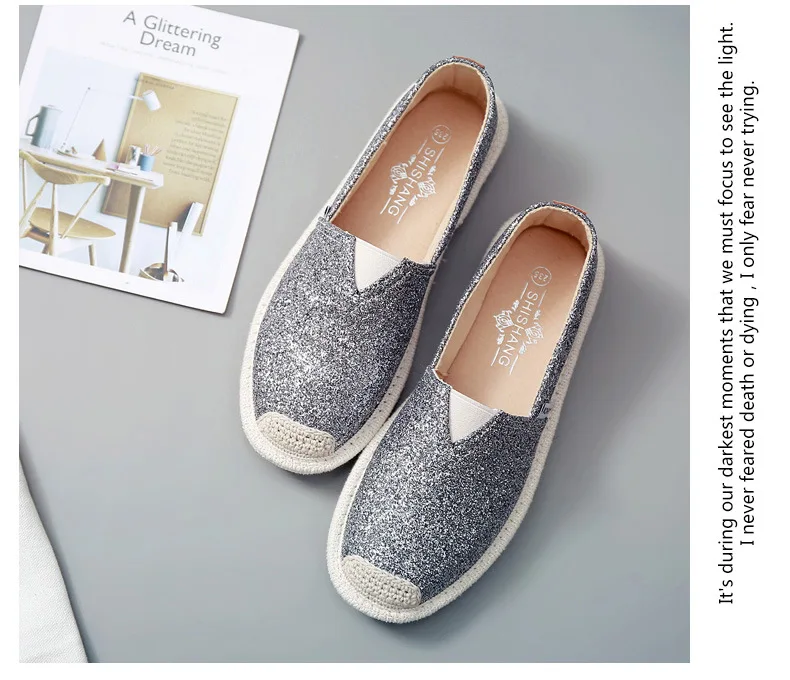 Модный Рыбак женская обувь удобная платформа для беременных chaussures femme сверкающие блестки лоферы с закрытым носком Женская рабочая обувь