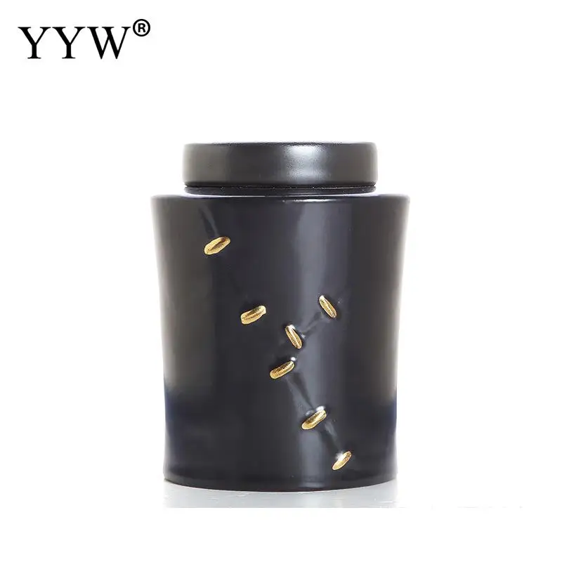 black 6 Коробка для чая, упаковка, банка, коробка для хранения, чехол, контейнер для чая, подарочный контейнер для кофейного порошка, органайзер, банки, жестяное уплотнение, керамика, различные формы - Цвет: black 6