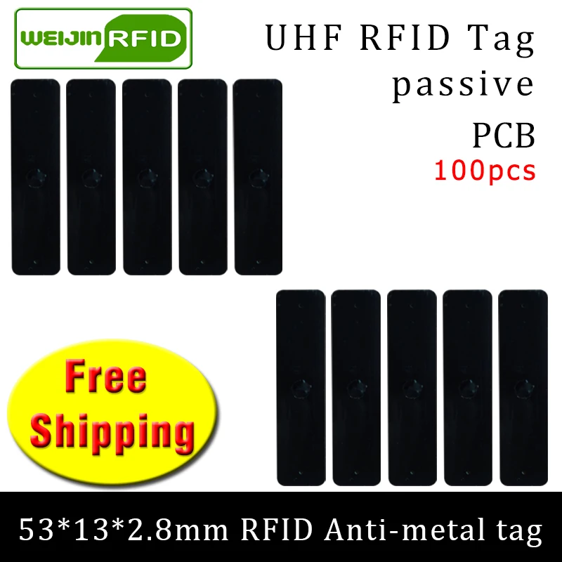 UHF RFID Метка 915 м 868 Alien H3 EPC ISO18000 6c 100 шт. Бесплатная доставка 53*13*2 8 мм IT фиксированные