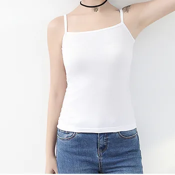 

2020 Summer Color Small Camisole Base Shirt Spaghetti Vest tops women topy damskie Breathable Crew Neck Sexy Vest sling Women's