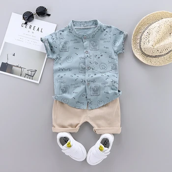 

Toddler Boy Clothing Outfits Sets Summer Print Set Children Clothing Short Sleeve Shirt Suit for Baby Boys Suit for Kids Clothes