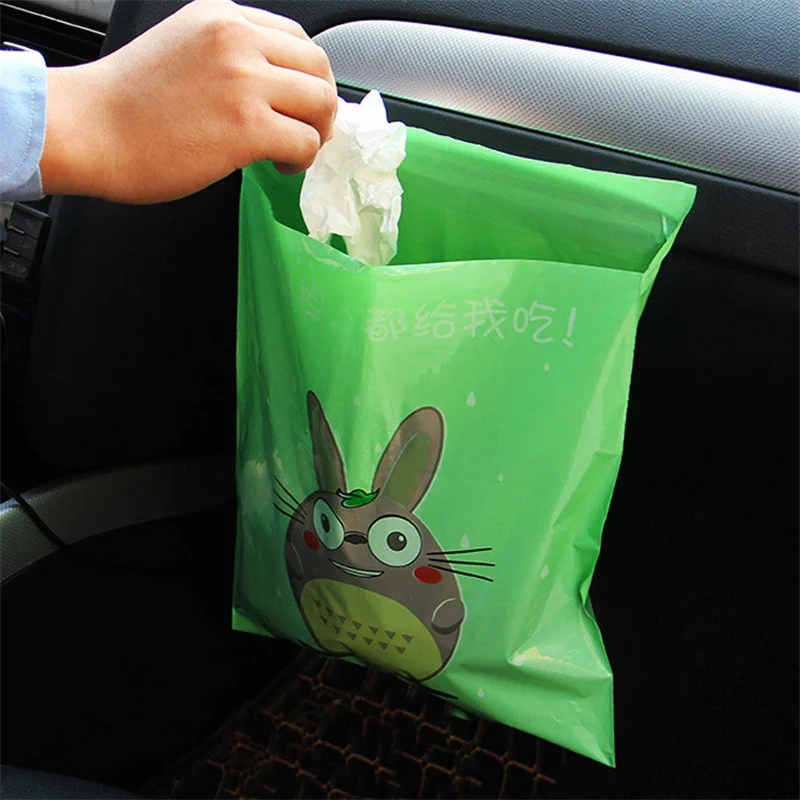 30 pcs/pack Car Garbage Bag Waterproof Leakproof 25*30cm Storage Trash Bag Self-adhesive Auto Seat Organizer Trash Bin