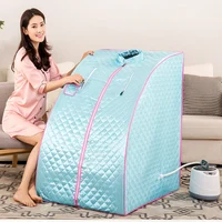 Portable Steam Sauna With Fold Chair Home SPA US Eu Plug 1000W 2L Room Bath Ease Insomnia Stainless Steel Pipe Support 2