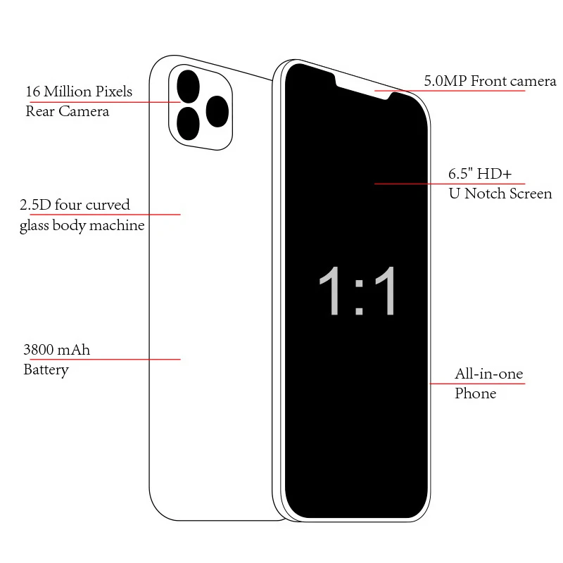 Notch смартфон с 6 5 дюймовым дисплеем 11Pro Google Play Store|Смартфоны| |